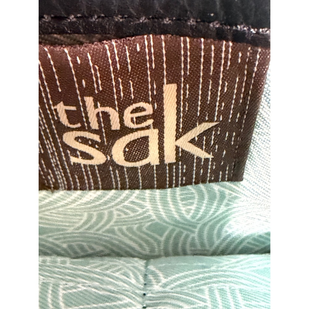 The Sak Black Leather Zip Around Wristlet Wallet Snap Pocket